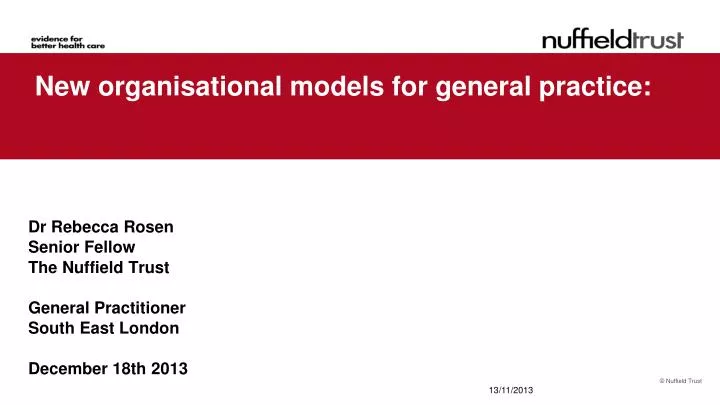 new organisational models for general practice