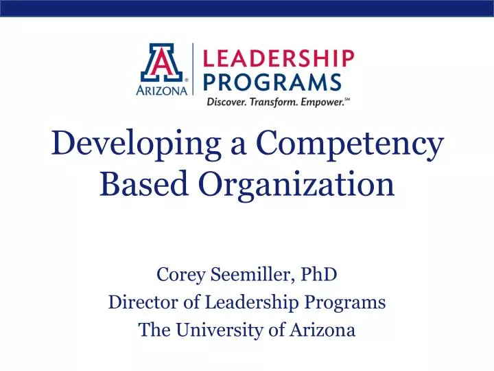 developing a competency based organization