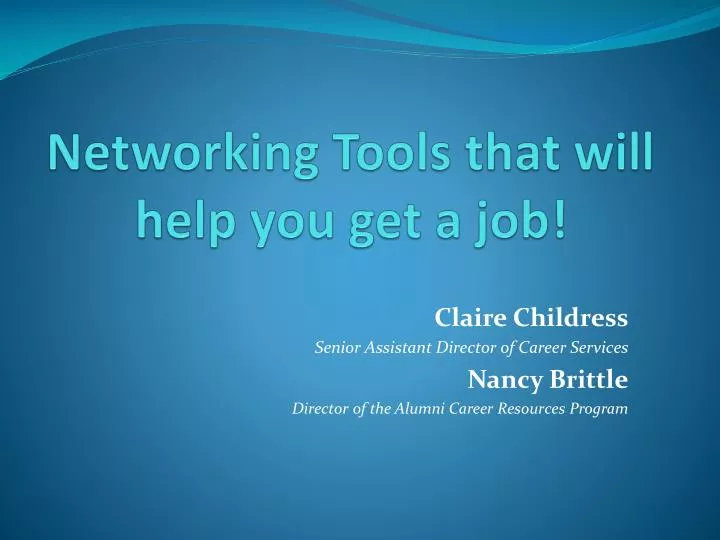 networking tools that will help you get a job