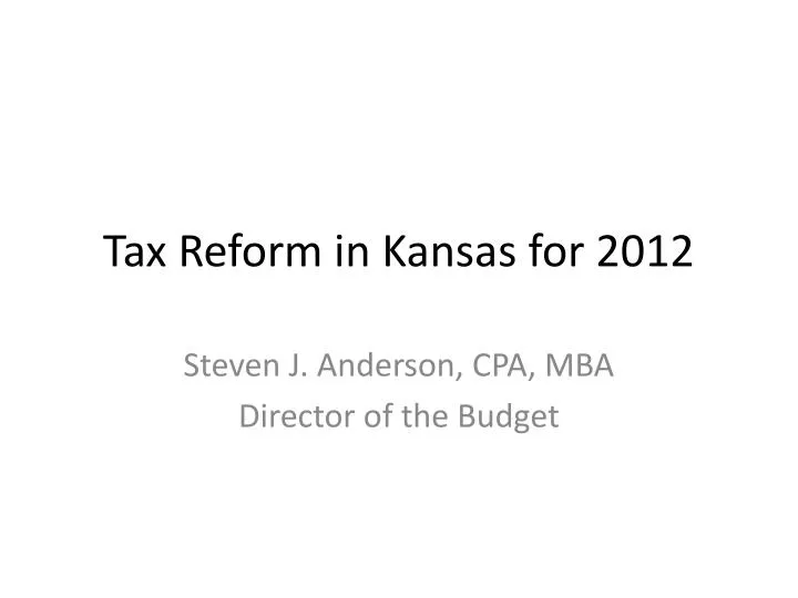 tax reform in kansas for 2012