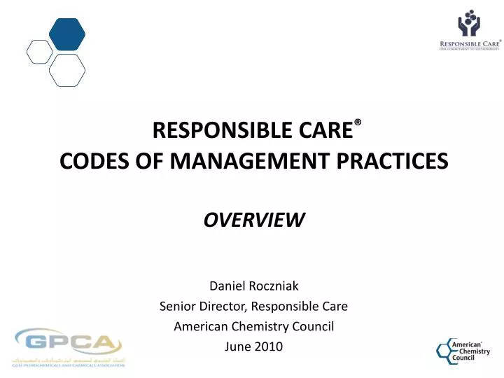 responsible care codes of management practices overview