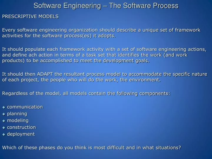 software engineering the software process