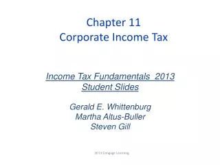 Chapter 11 Corporate Income Tax