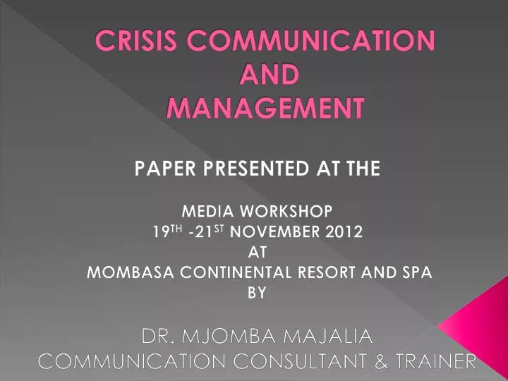 crisis communication and management
