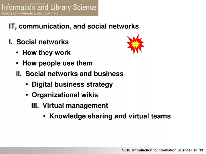 it communication and social networks