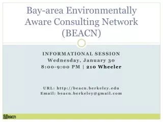 Bay-area Environmentally Aware Consulting Network (BEACN)