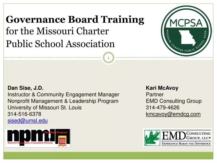 governance board training for the missouri charter public school association