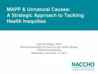 MAPP &amp; Unnatural Causes: A Strategic Approach to Tackling Health Inequities
