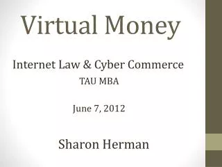 Virtual Money