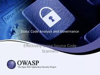 Static Code Analysis and Governance