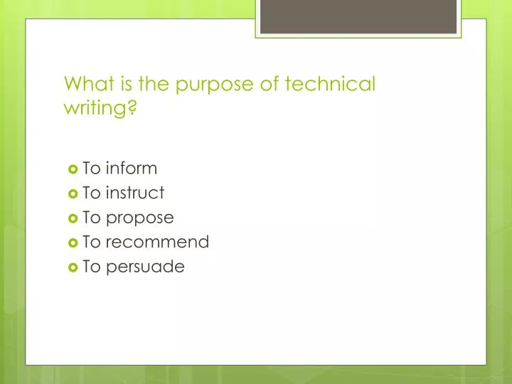 what is the purpose of technical writing