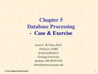 Chapter 5 Database Processing - Case &amp; Exercise