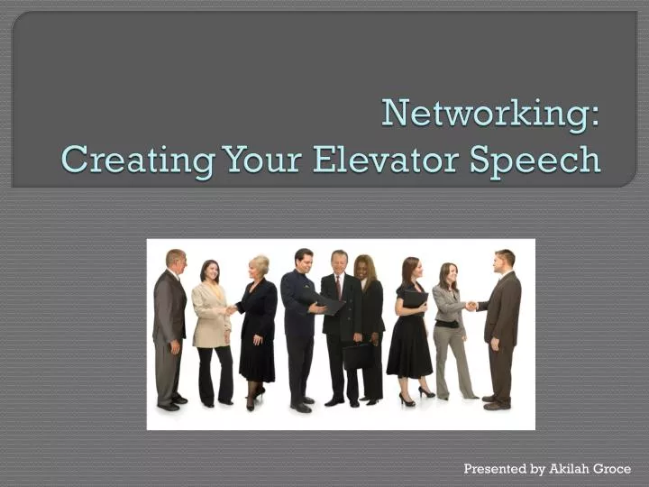 networking creating your elevator speech