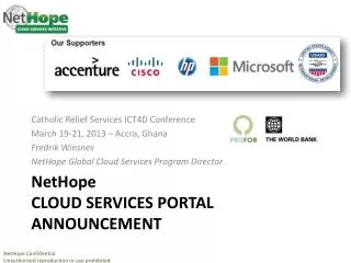 NetHope CLOUD services Portal announcement