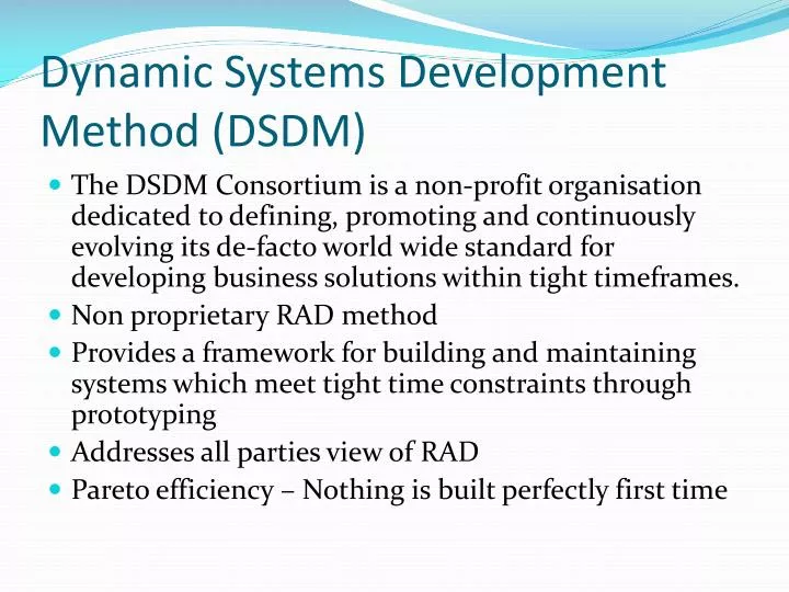 dynamic systems development method dsdm