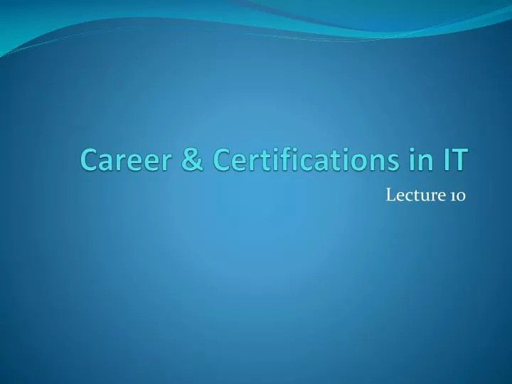 career certifications in it