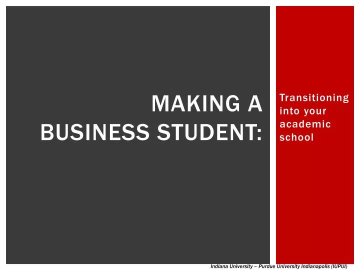 making a business student
