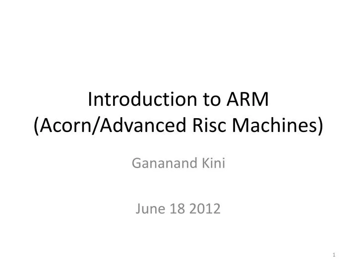 introduction to arm acorn advanced risc machines