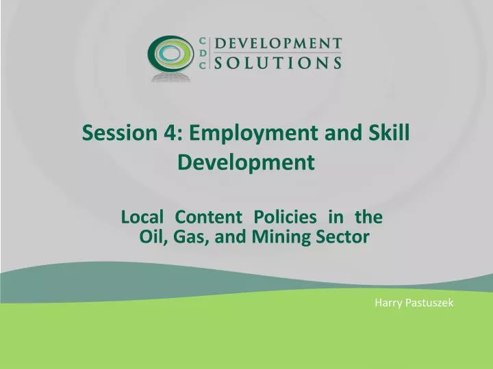 session 4 employment and skill development
