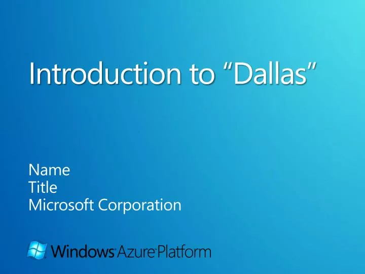 introduction to dallas