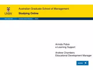 Australian Graduate School of Management Studying Online