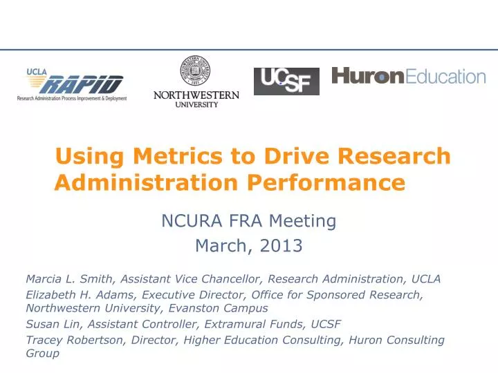 using metrics to drive research administration performance