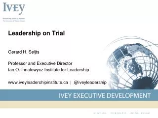 Leadership on Trial