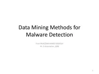 Data Mining Methods for Malware Detection