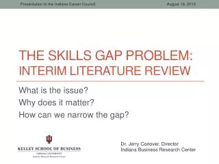 The Skills Gap Problem: Interim Literature Review