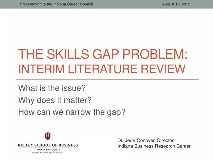 the skills gap problem interim literature review