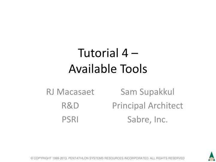 tutorial 4 available tools