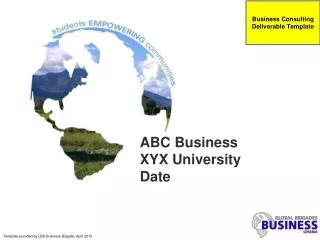 ABC Business XYX University Date