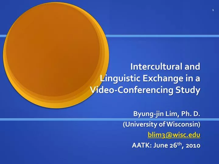 intercultural and linguistic exchange in a video conferencing study