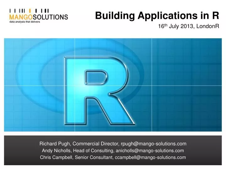 building applications in r