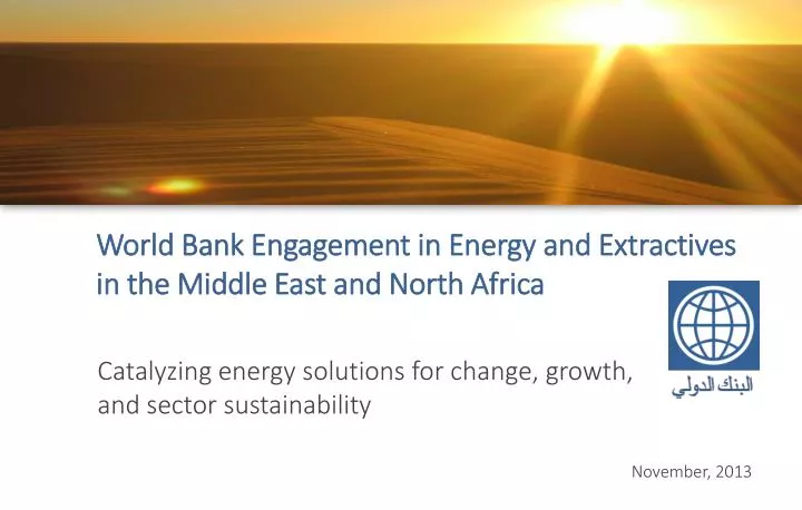 world bank engagement in energy and extractives in the middle east and north africa