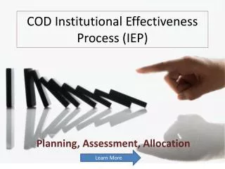 COD Institutional Effectiveness Process (IEP)
