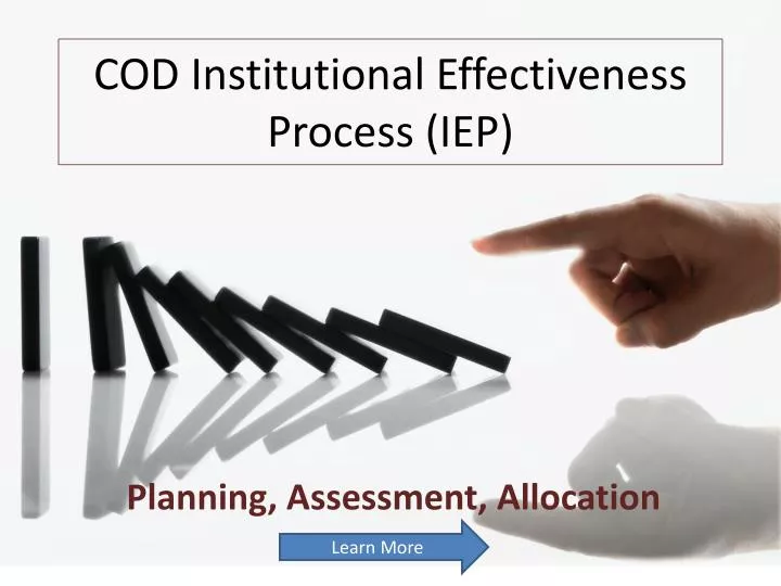 cod institutional effectiveness process iep