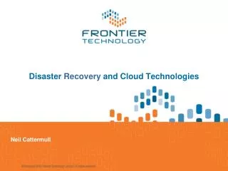 Disaster Recovery and Cloud Technologies