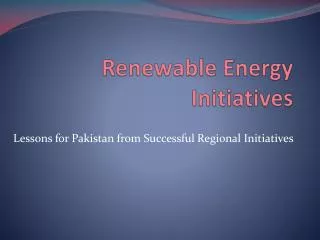 renewable energy initiatives