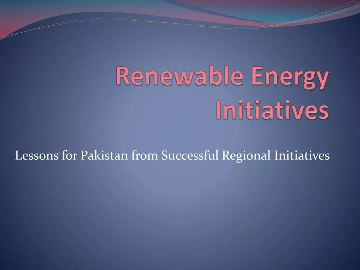 renewable energy initiatives