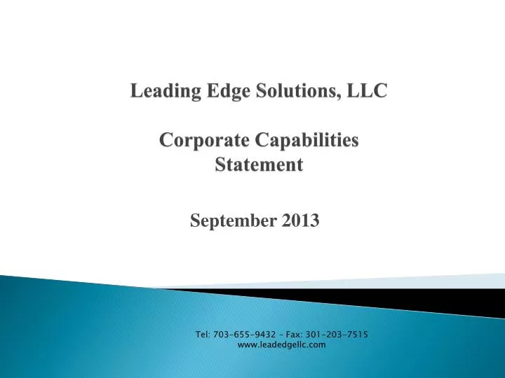 leading edge solutions llc corporate capabilities statement