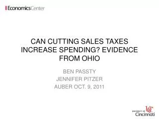 CAN CUTTING SALES TAXES INCREASE SPENDING? EVIDENCE FROM OHIO