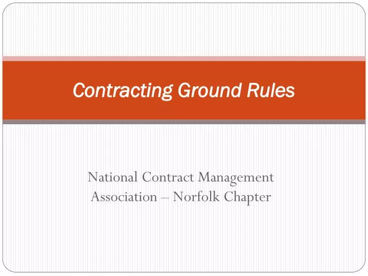 contracting ground rules