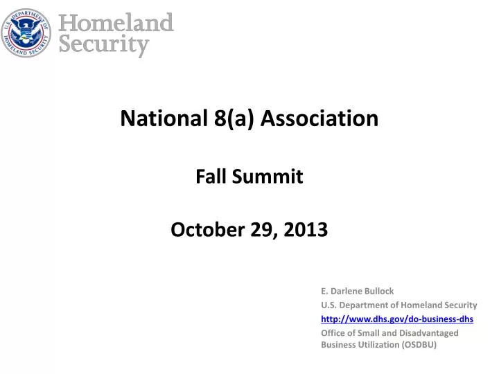 national 8 a association fall summit october 29 2013