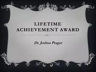 Lifetime achievement award