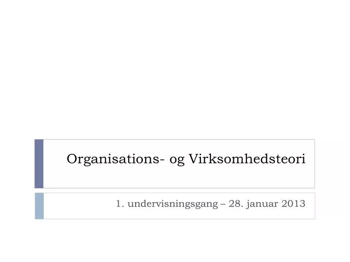 organisations og virksomhedsteori