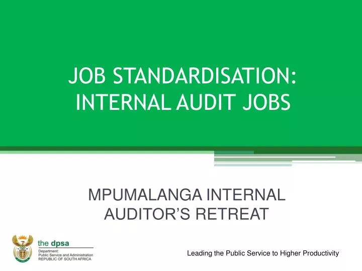 job standardisation internal audit jobs
