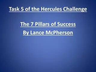 Task 5 of the Hercules Challenge