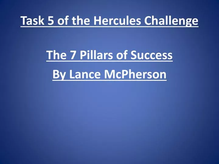 task 5 of the hercules challenge