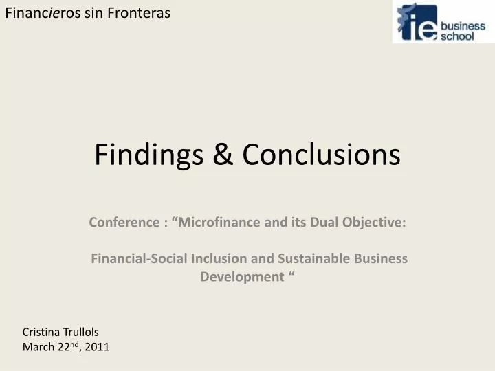 findings conclusions